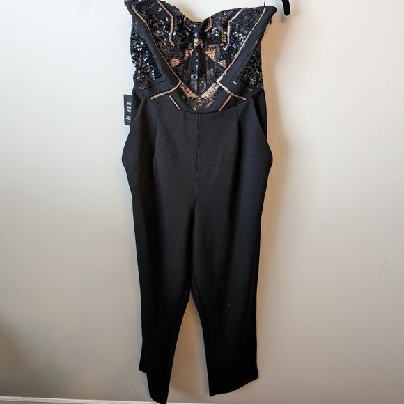 Express Black Strapless Jumpsuit - Picture 2 of 4